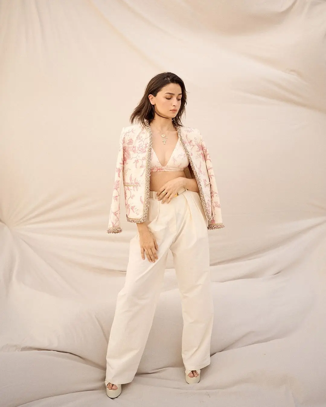 Alia Bhatt Stills in Beautiful White Top Pant